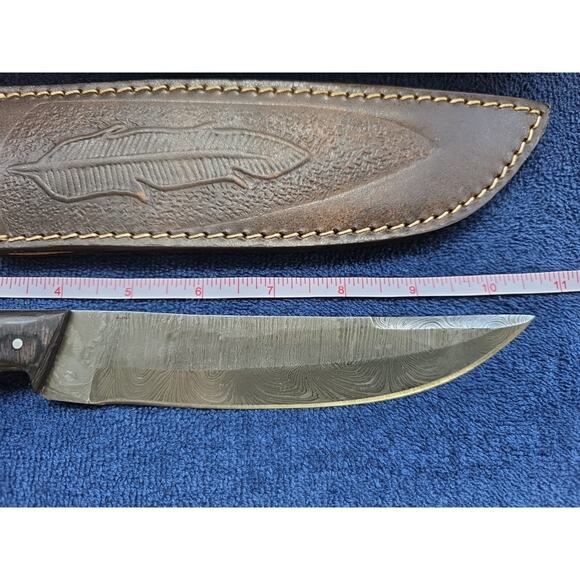 Hunting Bowie Knife 10.75 Inch Custom Forged Damascus Blade LMK Knives #8308 - Picture 2 of 9